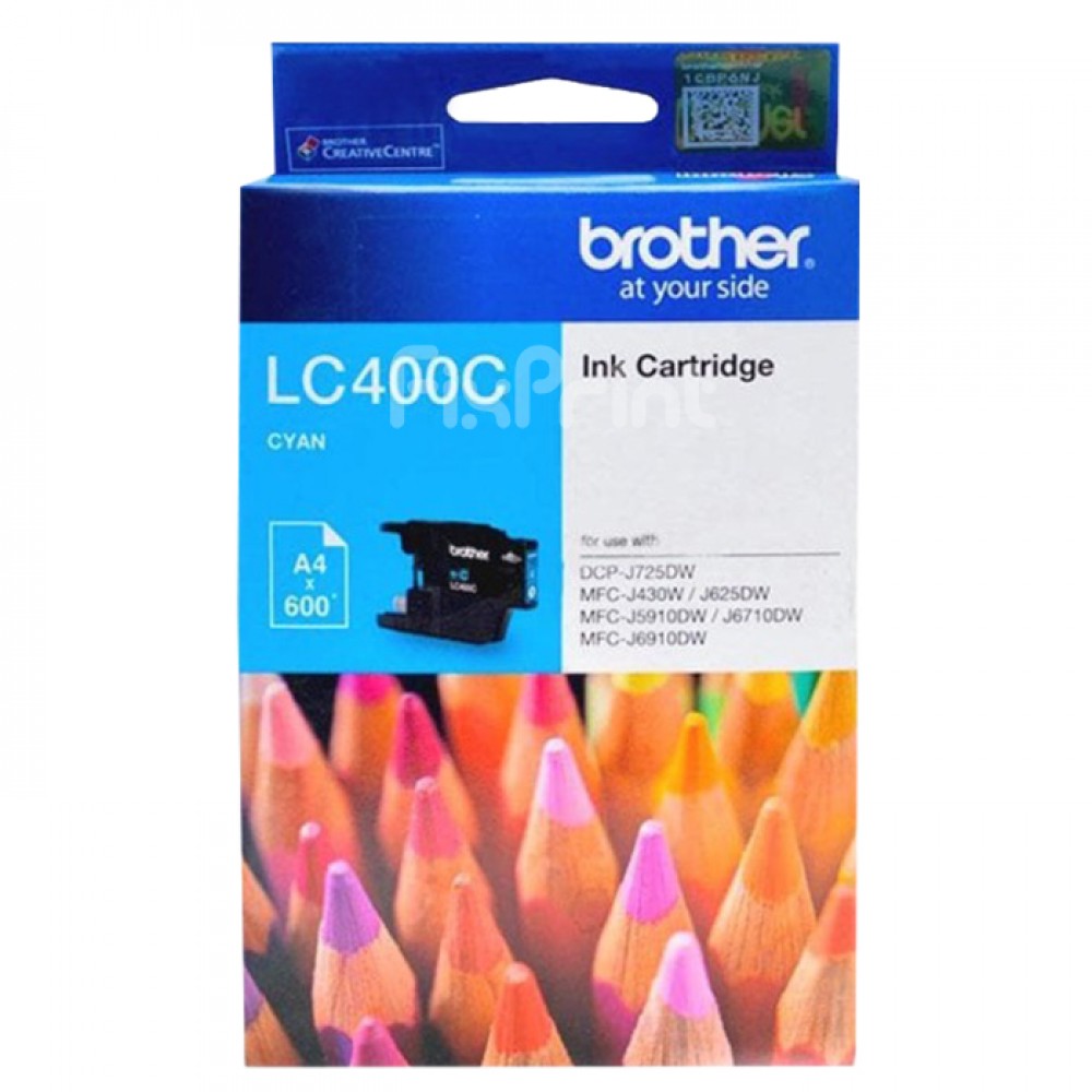 Cartridge Tinta Brother LC400 LC400C LC-400 Cyan Original, Printer DCP-J725DW MFC-J430W J625W J5910DW J6710DW J6910DW