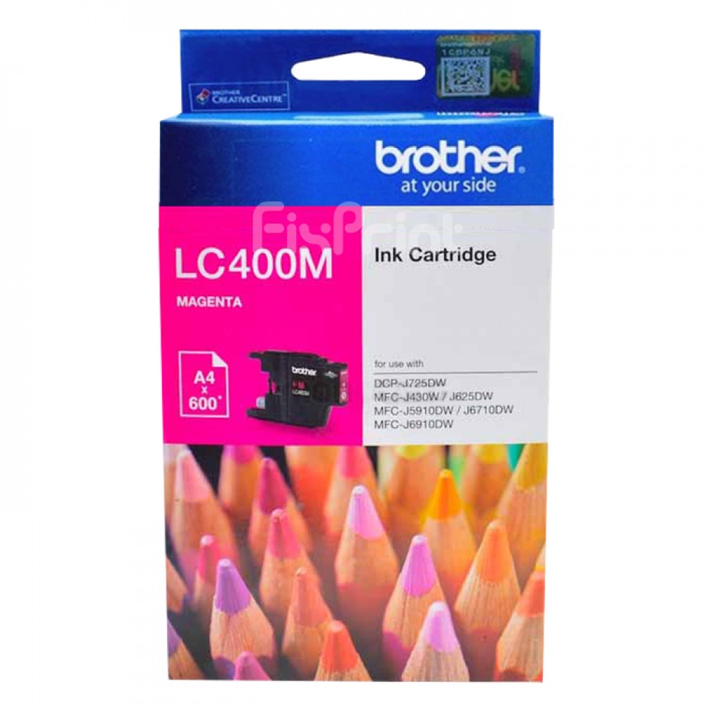 Cartridge Tinta Brother LC400 LC400M LC-400 Magenta Original, Printer DCP-J725DW MFC-J430W J625W J5910DW J6710DW J6910DW