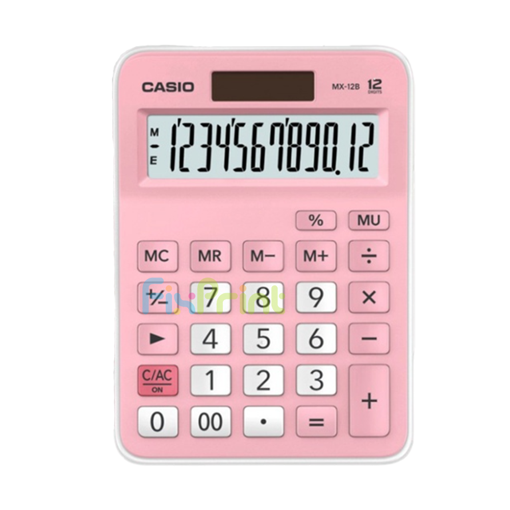 Kalkulator Casio MX-12B-PK 12 Digit, Calculator Desktop 12 Digits MX 12B Pink Original