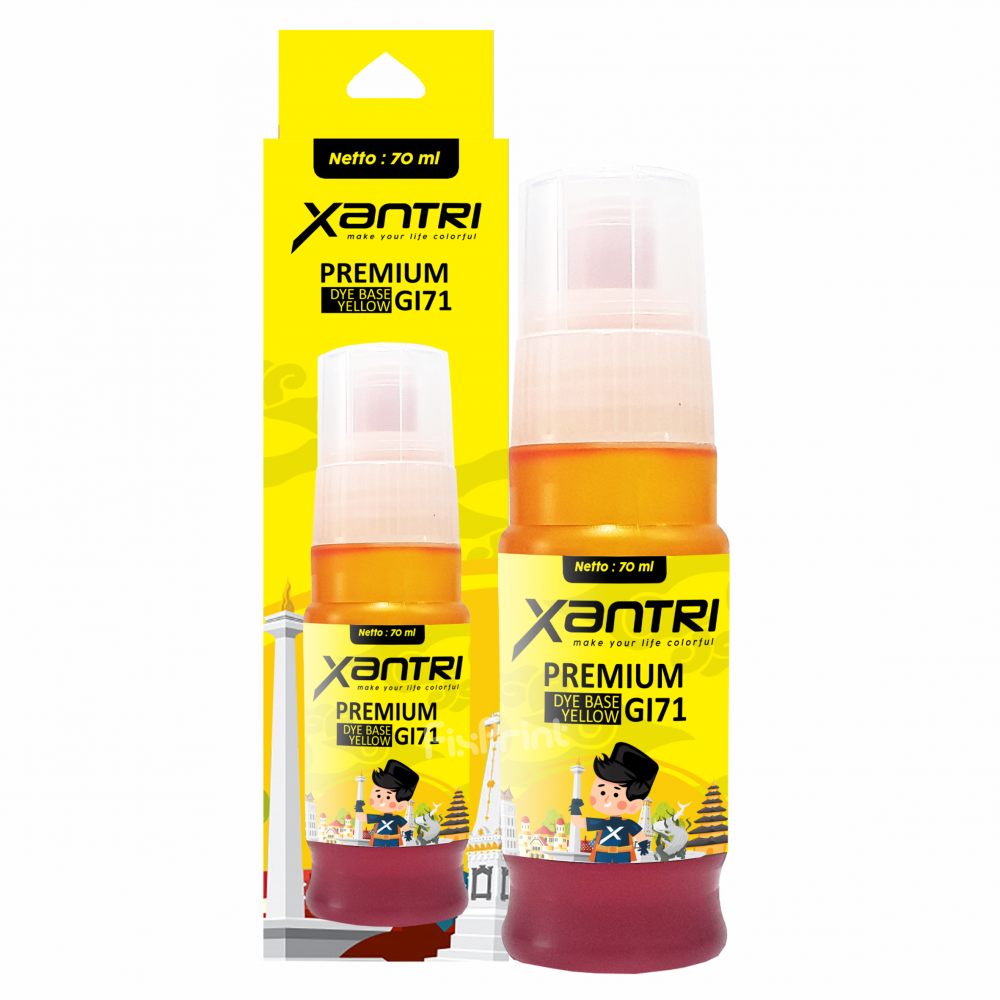 Tinta Xantri GI71 GI71 Yellow 70ml, Printer Can PIXMA G1020 G2020 G3020 G3060 G2770 G3770 G4770 G1737