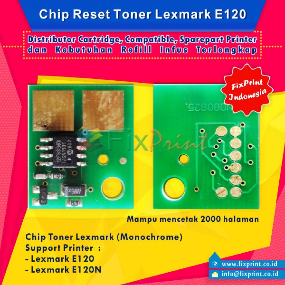 Chip Toner Cartridge Lexmark E120 Chip Reset Lexmark E120